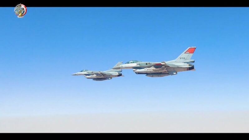 Egyptian Air Force fighter jets fitted with Al Tariq guided bomb