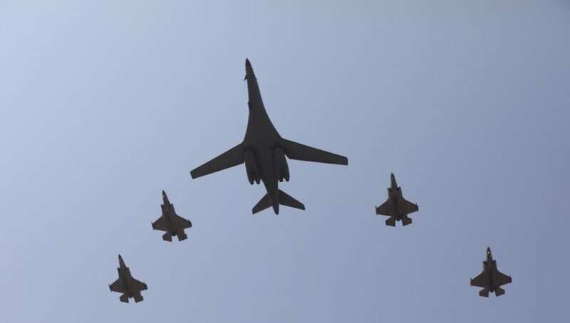 British F-35s, French Mirages, and American B1 bombers conducts mission over Djibouti